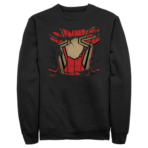 Men's Marvel Spider-Man: No Way Home Ripped Iron Suit Sweatshirt Black Large