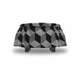 thumbnail image 4 of Black and White Ottoman Cover, Monochrome Cube, 2 Piece Slipcover Set with Ruffle Skirt for Square Round Cube Footstool Decorative Home Accent, Standard Size, Black and White, by Ambesonne, 4 of 5
