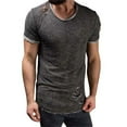 thumbnail image 2 of Bcfgryg Summer New Casual Solid Short Sleeve Perforated T Shirt Men Men T-shirts, 2 of 4