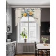 thumbnail image 3 of Happy Father's Day Swag Valances for Windows, Small Curtains Drapes, Blue Yellow Floral Retro Botanical Kitchen Window Curtains Over Sink Window Treatment Valance for Bedroom/Bathroom 56"x36", 3 of 5