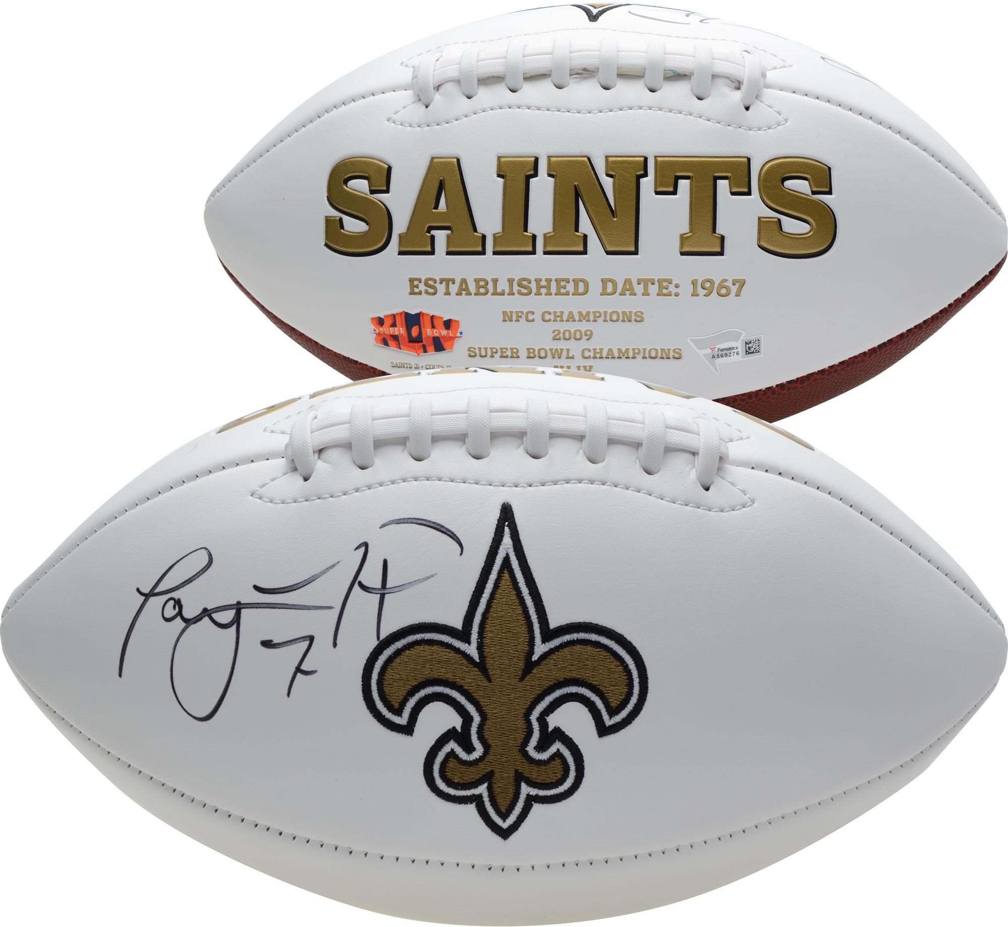 saints autographed football