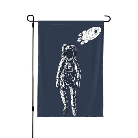 XMXY Future Astronaut Garden Flags Double Sided,Farmhouse Holiday Yard Outdoor Sign Decor Flag 12.5"x18"