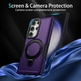 thumbnail image 5 of Cowithday for Samsung Galaxy S23 Plus 5G Case with Magnetic Ring Stand, [Ring Holder] [Military Drop Protection] [Non-Slip Grip] Shockproof Soft Edge Phone Case Cover for Samsung S23 Plus, Darkpurple, 5 of 9