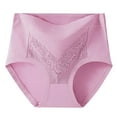 thumbnail image 2 of Womens Underwear 100% Cotton Plus Size High Waist Seamless Breathable Lace Stretch Lightweight Soft Hipster Panties M-3XL, 2 of 6