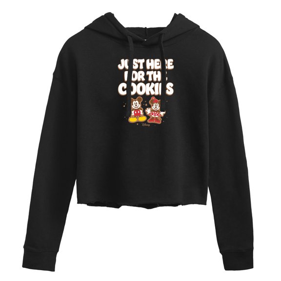 Disney - Just Here For The Cookies - Juniors Cropped Pullover Hoodie