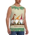 thumbnail image 2 of Haiem Men's Christmas Card With Gnomes Print Tank Tops Summer Sleeveless Cut Off Workout T-Shirts Fitness Vest Athletic Undershirts-Large, 2 of 8