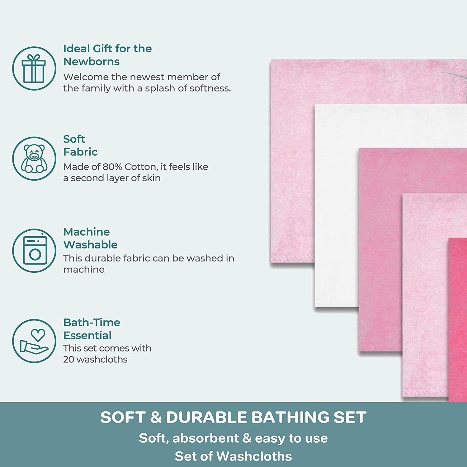 Spasilk Washcloths For Newborn Boys And Girls