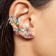 thumbnail image 3 of 2 Pair Colorful Rhinestone Flower Earrings Ear Cuffs Floral Statement Earrings For Women No Piercing For Weddings Parties And Daily Wear, 3 of 3