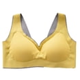thumbnail image 2 of TrendVibe365 Women Sports Bra Wirefree Push up No Show Bralette Padded Wide Strap Supportive Corset Full Coverage Crop Tank Top Sexy Shapewear Yellow L, 2 of 3