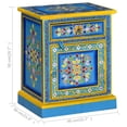 thumbnail image 4 of vidaXL Bedside Cabinet Solid Mango Wood Turquoise Hand Painted, 4 of 5