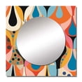 thumbnail image 2 of Designart "Retro-Styled Abstract Drops XIII" Modern Geometric Square Mirror For Wall Decor - Large Multi-Color Square Mirror Printed Wall Decor - Modern Square Living Room Mirror, 2 of 5