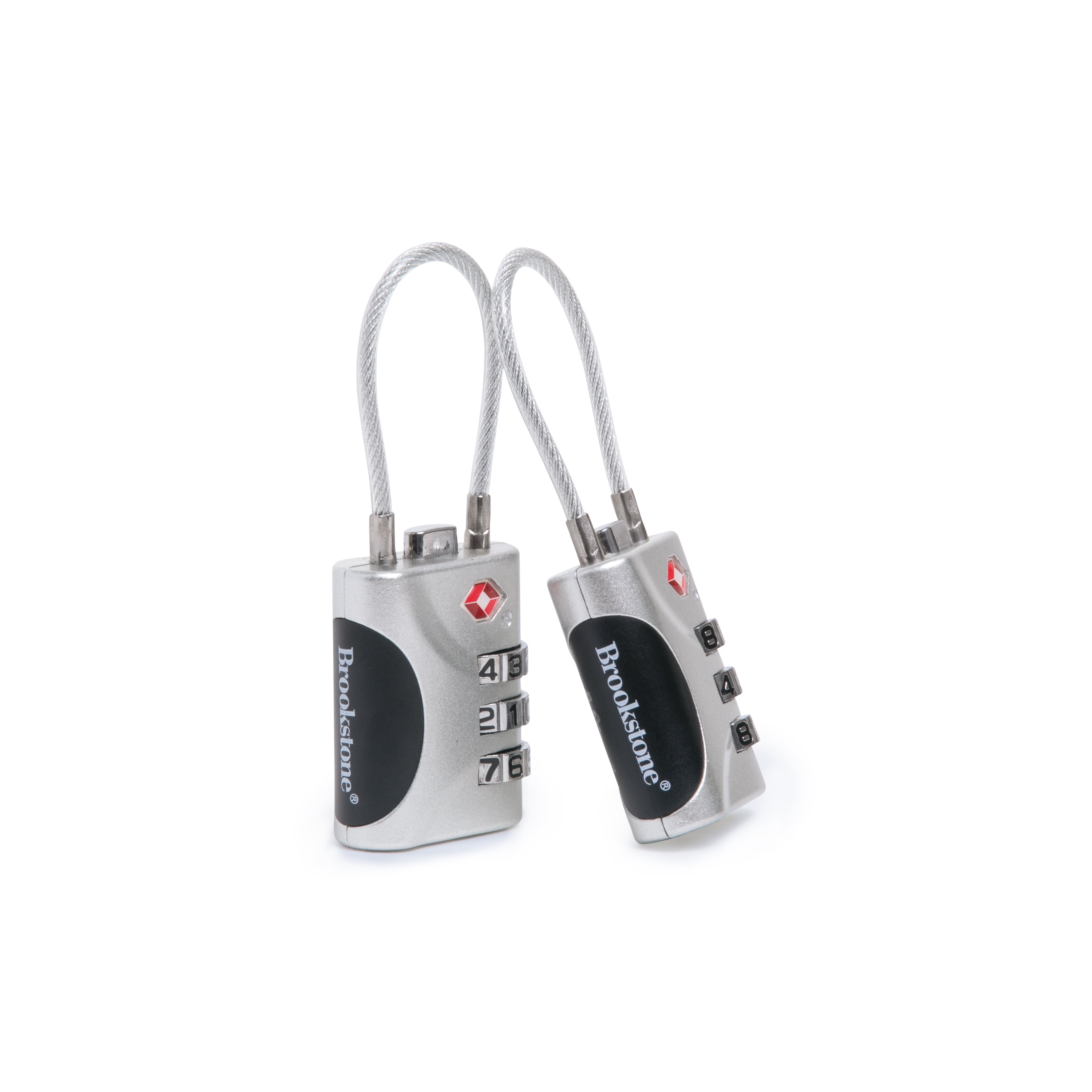 Serrure à Câble Brookstone TSA : Lot De 2 Sans Clé Pour Voyage