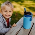 thumbnail image 4 of GROSCHE Lil Chill 12 oz Kids Water Bottle Insulated Water Bottle with Straw for Kids School with Straw Sip Lid - Blue, 4 of 7