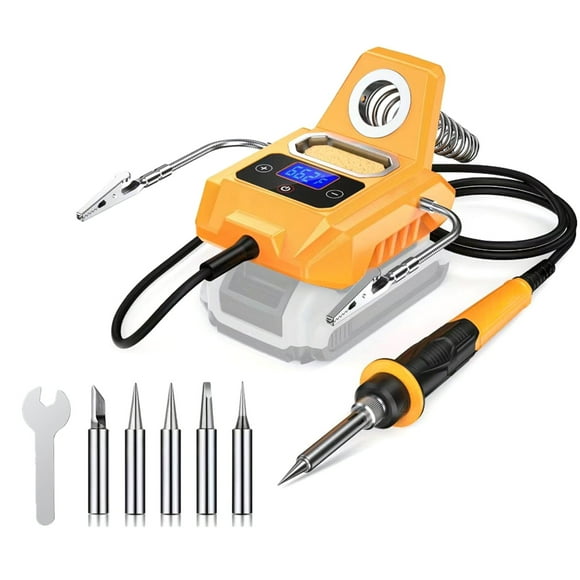 ARCADORA Cordless Soldering Station for Battery 20V 60W Adjustable Temperature 212-932F with 2 Auxiliary Helpers 6 Soldering Tips