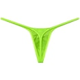 thumbnail image 2 of Botmois Men Solid Low Rise Underwear Tangas Mini Touch Feeling Slim Pouch T-Back Silk Shiny Thong Apple Green XL, 2 of 3