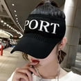 thumbnail image 3 of Only Moment Black Breathable Visor Wide Brim Hats for Women Polyester Sun Sports Visor Hat Visor Adjustable Cap for Women and Men One Size, 3 of 7