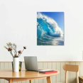 thumbnail image 5 of ZFLMY Wave Ocean Beach Canvas Wall Art Modern Prints for Home Decor Living Room Bathroom Bedroom Office 16x20in, 5 of 5