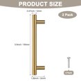 thumbnail image 3 of Uxcell 2-Pack Tiradores de Gabinete, Perillas Modernas de Acero Inoxidable en T de 5.9" Manijas de Doble Orificio [Dorado], 3 of 6