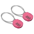 thumbnail image 1 of Uxcell Small Combination Lock 11.8 Inch, 2 Pack 3 Digit Padlock for Gym Locker, Pink, 1 of 6