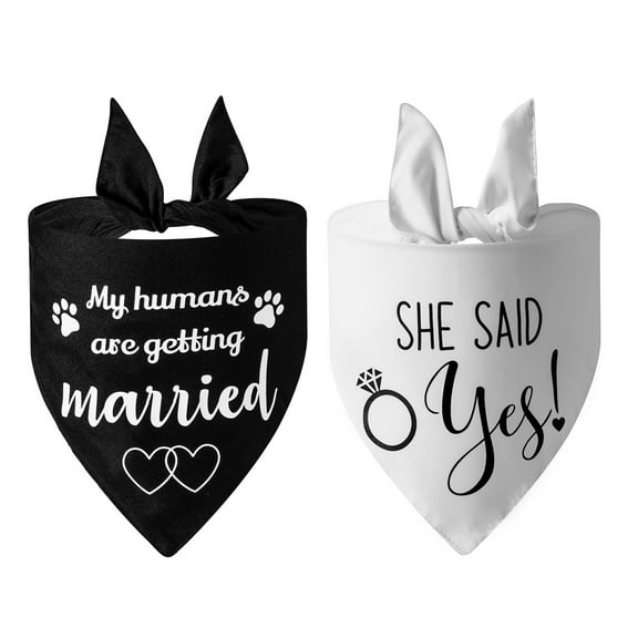 Dog Bandana, Wedding Engagement Photos, Pet Scarf Accessories,Pet Accessories for Dog Lovers, Bridal Shower Gift, Pack of 2L 70x48x48cmStyle:Style 1;