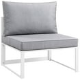 thumbnail image 5 of Modway Fortuna 9 Piece Outdoor Patio Sectional Sofa Set in White Gray, 5 of 9