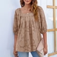 thumbnail image 4 of Camisas Para Mujer Casual Moda Cuello Cuadrado Gasa Floral Texturizado Manga Linterna Camisa Top Odeerbi ODB126120, 4 of 7