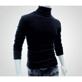 thumbnail image 1 of WIFORNT Pull Décontracté à Manches Longues pour Hommes Couleur Unie Col Haut Mode Respirant Confortable Haut, 1 of 7