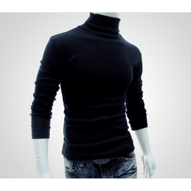 WIFORNT Pull Décontracté à Manches Longues pour Hommes Couleur Unie Col Haut Mode Respirant Confortable Haut