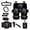 Black - Skull Butterfly, variant on LedBack Rose Print Full Seat Covers for Cars Cloth Dust-proof Decorative Steering Wheel Cover Center Console Pad Safety Belt Pads Inside Rearview Mirror Cover Garbage Bag Easy to Install
