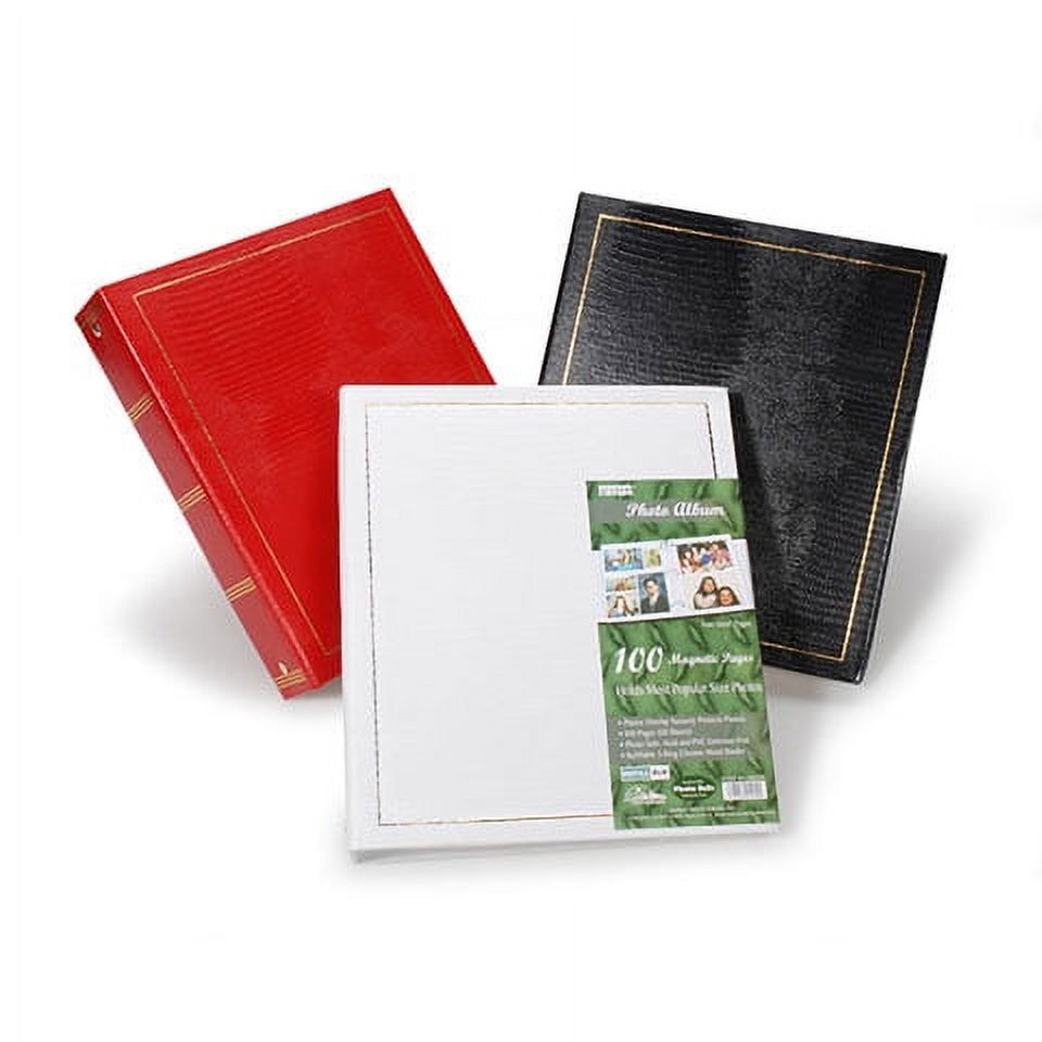 Pioneer LM-100 Magnetic 3-Ring Photo Album - Brown - Garden Design - Self-Adhesive Pages