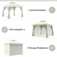 thumbnail image 3 of NIAIZEK 10' x 10' Pavilion Gazebo, Heavy Duty Double Roof, Mosquito Netting, Privacy Screens, 3 of 7