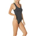 thumbnail image 5 of Womens Cotton One Piece Racerback Tank Bodysuit, 5 of 7