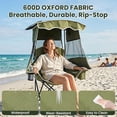 thumbnail image 2 of Slsy Camping Chair with Canopy,Portable Camping Canopy Chair with Ice Bag,Side Pocket and Cup Holder,Folding Beach Lounge Chair for Outdoor Camping, Fishing, Lawn,Tailgates, 2 of 8