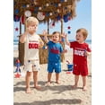 thumbnail image 5 of BemeyourBBs Toddler Baby Boys 4th of July Outfit Patriot Independent Day Summer Clothes All American Dude Letter Embroidery Short Sleeve T Shirt and Star Shorts Set Toddler Baby Boy Summer Outfit, 5 of 9