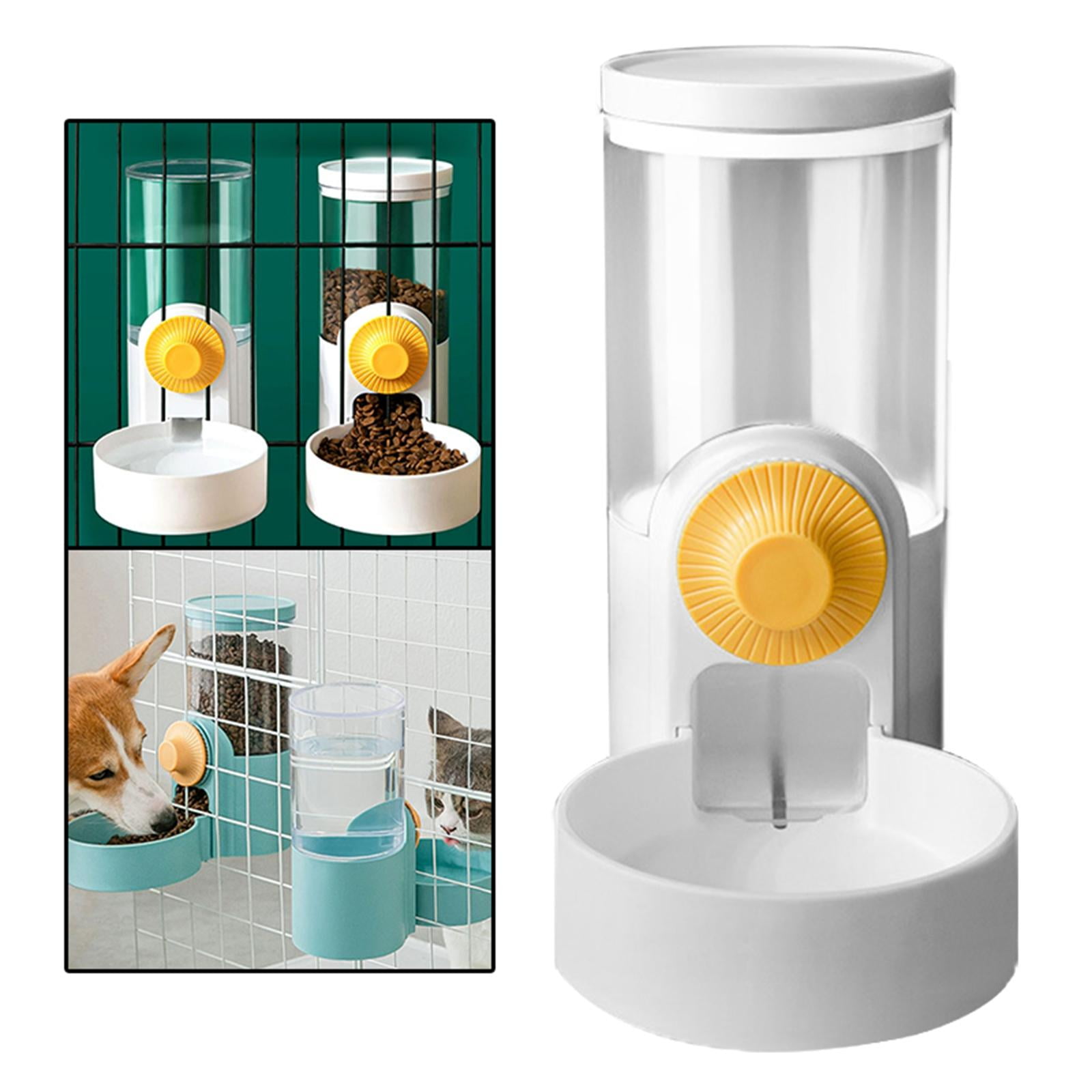 Automatic Cat Feeder Food Container Dog Bowls Hanging for Small Medium Dog Pets Puppy Kitten - White