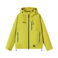 thumbnail image 6 of Women Hooded Rain Jacket Lightweight Zip Up Windbreaker Drawstring Waterproof Short Coat with Pockets for Outdoor Fall Travel, 6 of 6