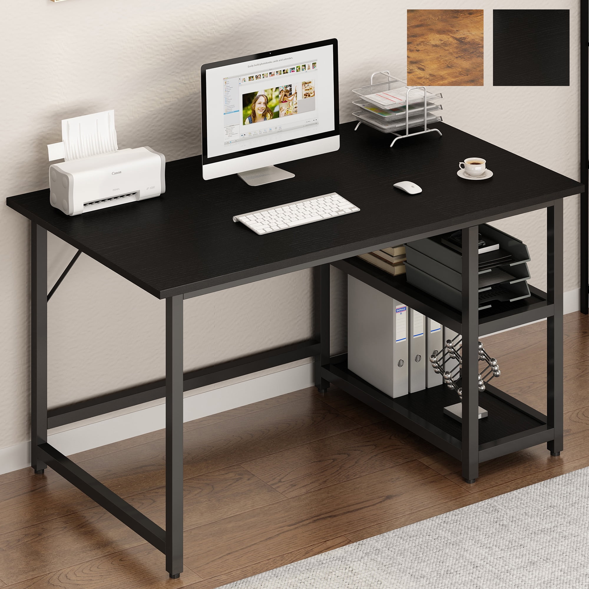Details about   47.2'' Computer Desk PC Table w/Shelf Study Workstation Home Office Black Friday 