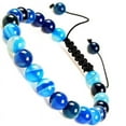 thumbnail image 1 of Natural Healing Power Gemstone Crystal Beads Unisex Adjustable Macrame Bracelets 8mm, 1 of 1