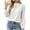 White, variant on Women's Ruffle Mock Neck Polka‑Dot Shirts Elegant Puff Long Sleeve Soft Lightweight Daily Wear Blouse Spring Fall Dressy Casual Shirts White