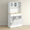 thumbnail image 3 of HOMCOM Pantry Storage Cabinet w/ Charging Station, White, 3 of 8
