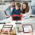 thumbnail image 5 of Dteck Case for iPad 10th Generation 10.9 inch 2022,Shockproof Durable Silicone Cover Rotatable Hand Strap Kickstand Built-in Pencil Holder Heavy Duty Case with Shoulder Strap,Red/Black, 5 of 7