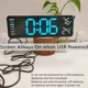 thumbnail image 3 of Reloj de pared Digital grande de 9 pulgadas, alimentado por USB, temperatura, humedad, semana, atenuador automático, reloj de mesa DST, despertador LED electrónico de 12/24H, 3 of 5