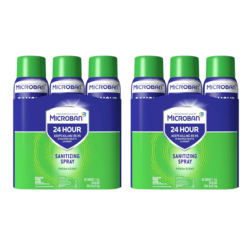 Microban 24 Hour Disinfectant Sanitizing Spray 6 Ct, 15 oz Each
