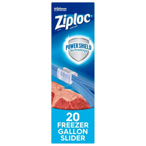 Ziploc® Brand Slider Freezer Bags with Power Shield Technology, Gallon ...