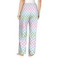 thumbnail image 3 of Picia Colorful Checkerboard Womens Soft Woven Cotton Elastic Waistband Sleep Pajama Pant Lounge Sleep Pant With Pockets And Drawstring-Medium, 3 of 9