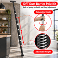 Rectractable Claws 10ft Retractable Dust Barrier Poles Kit for Construction and Renovation ...