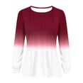 thumbnail image 4 of Inleife Fall Tops for Women Women's Casual Solid Color Long-Sleeved Loose Round Neck Non-Positioned Top, 4 of 5