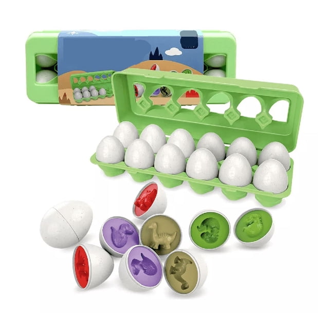 Juego Educativo Para Niños, Juguete Didáctico Huevos Colores verde