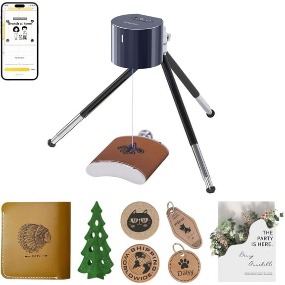 LaserPecker LP1 Pro Mini Engraver for Beginners, Portable 190g Wood and Leather Engraving Machine with Safety Glasses, Basic Set