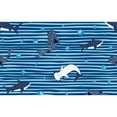 thumbnail image 7 of Honeii Sharks on White Blue Striped Print Canvas College Laptop Backpack, Durable Rucksack Travel Notebook Bag School Backpack Book Bag for Men Women-Small, 7 of 7